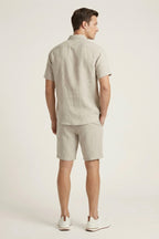 Verona Linen Shirt & Shorts Beige