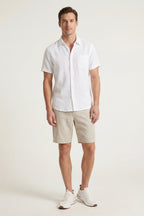 Verona Linen Shirt & Shorts White/Beige