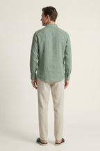 Pisa Linen Set Long Sleeve Green/Beige