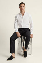 Pisa Linen Set Long Sleeve White/Black
