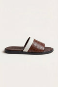 Milano Crocodile Sandal Brown