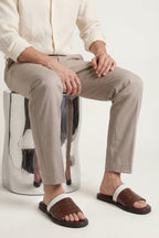 Milano Crocodile Sandal Brown