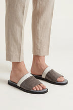 Milano Crocodile Sandal Grey
