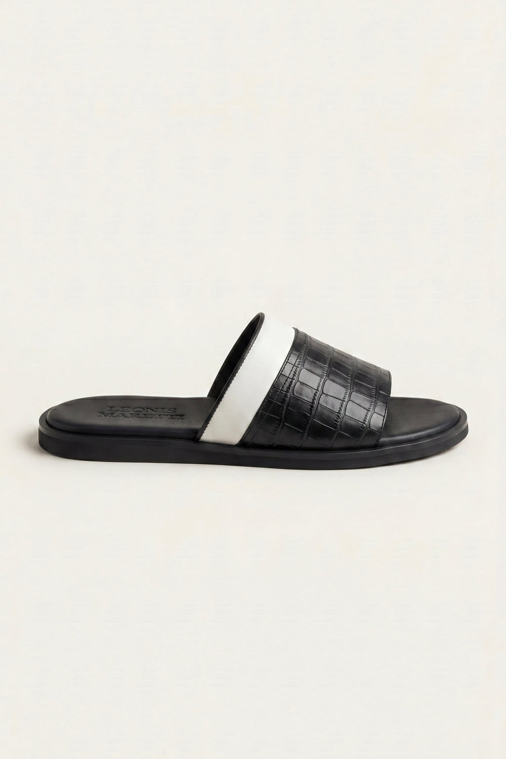 Milano Crocodile Sandal Black