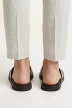 Milano Crocodile Sandal Black