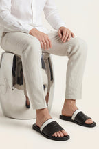 Milano Crocodile Sandal Black